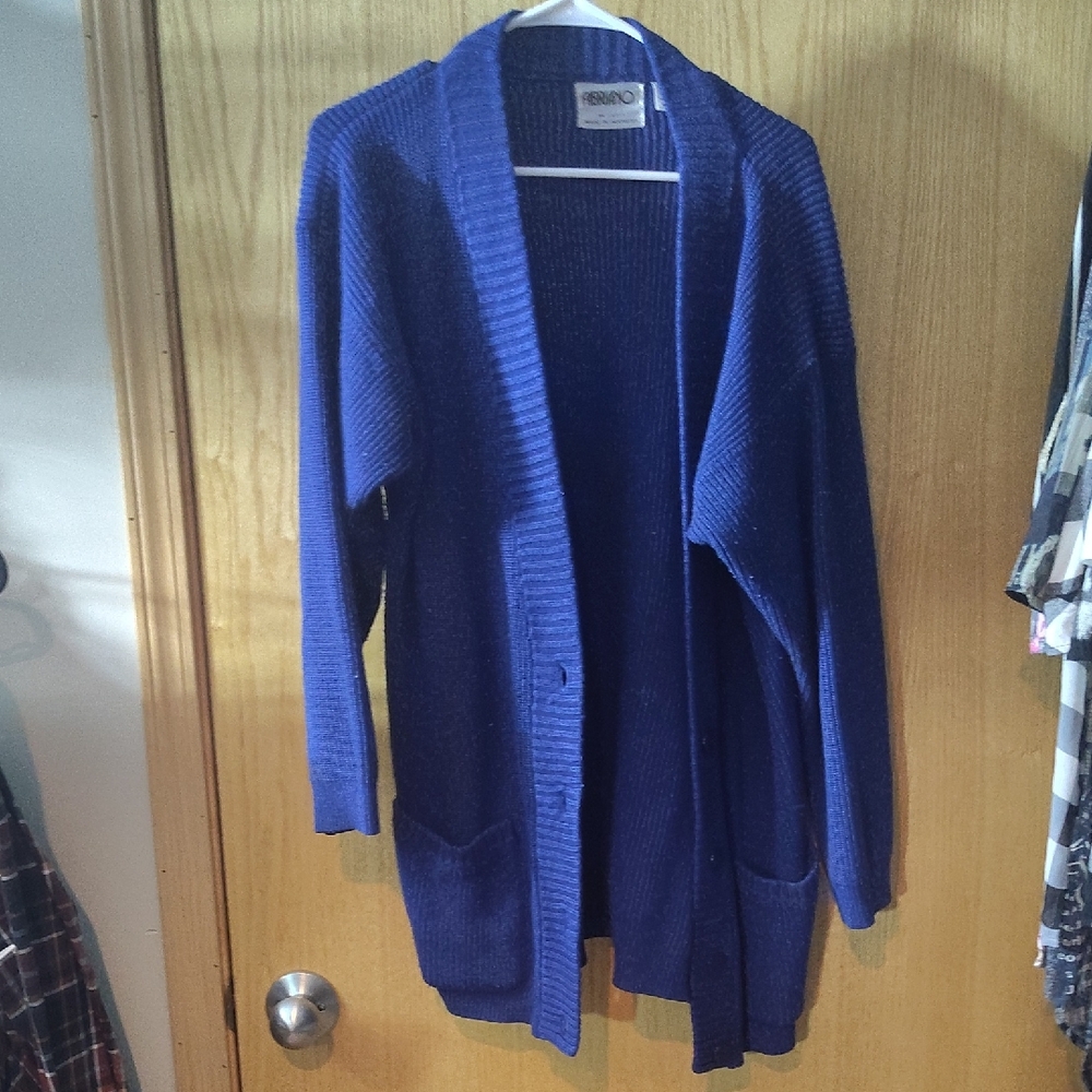 BONGO Cobalt Blue Open-Front Cardigan with Pockets
